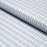 Schumacher Ingrid Silk Check Sky Fabric