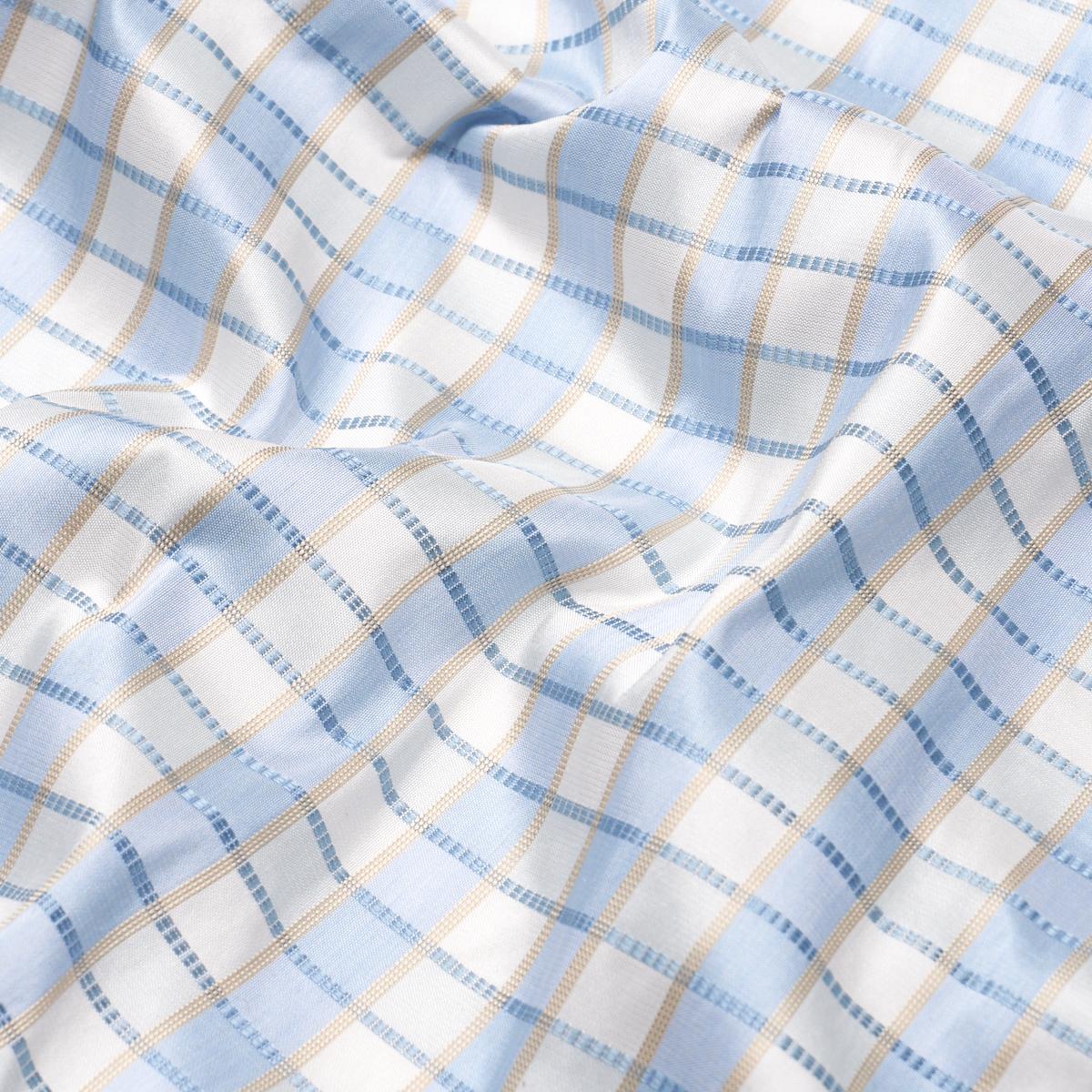 Schumacher Ingrid Silk Check Sky Fabric