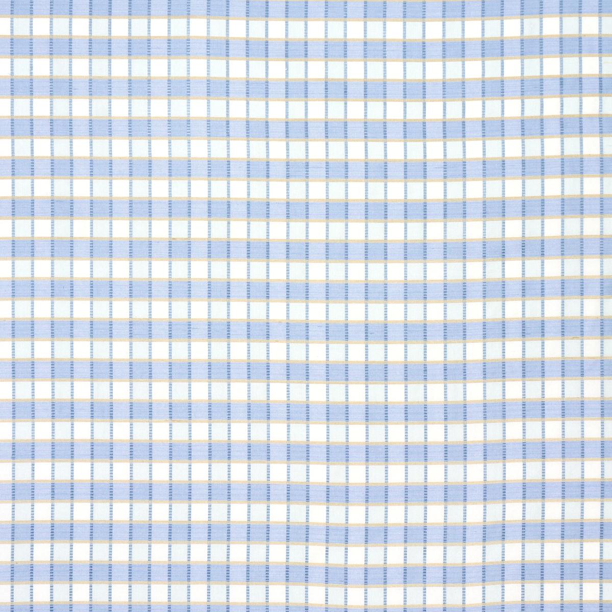 Schumacher Ingrid Silk Check Sky Fabric