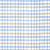 Schumacher Ingrid Silk Check Sky Fabric