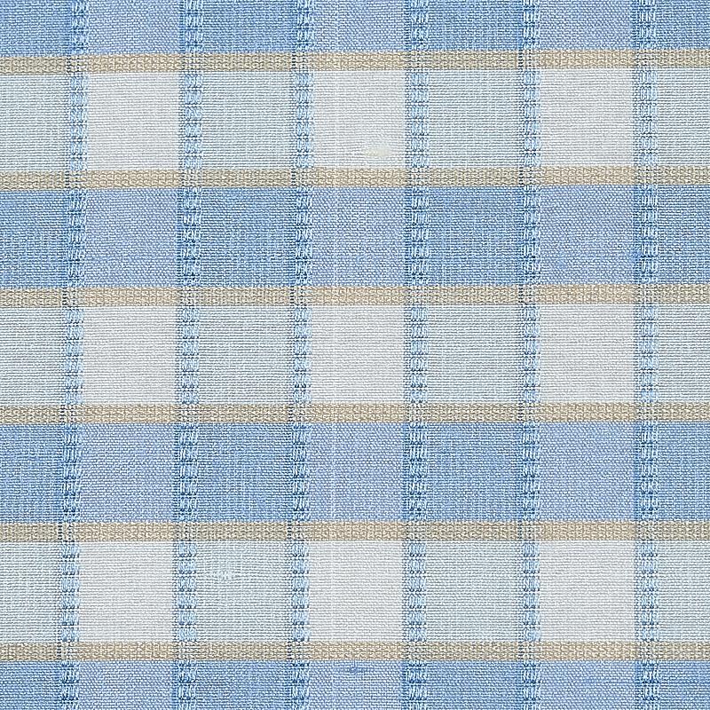 Schumacher Ingrid Silk Check Sky Fabric