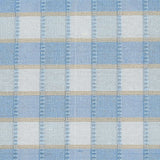 Schumacher Ingrid Silk Check Sky Fabric