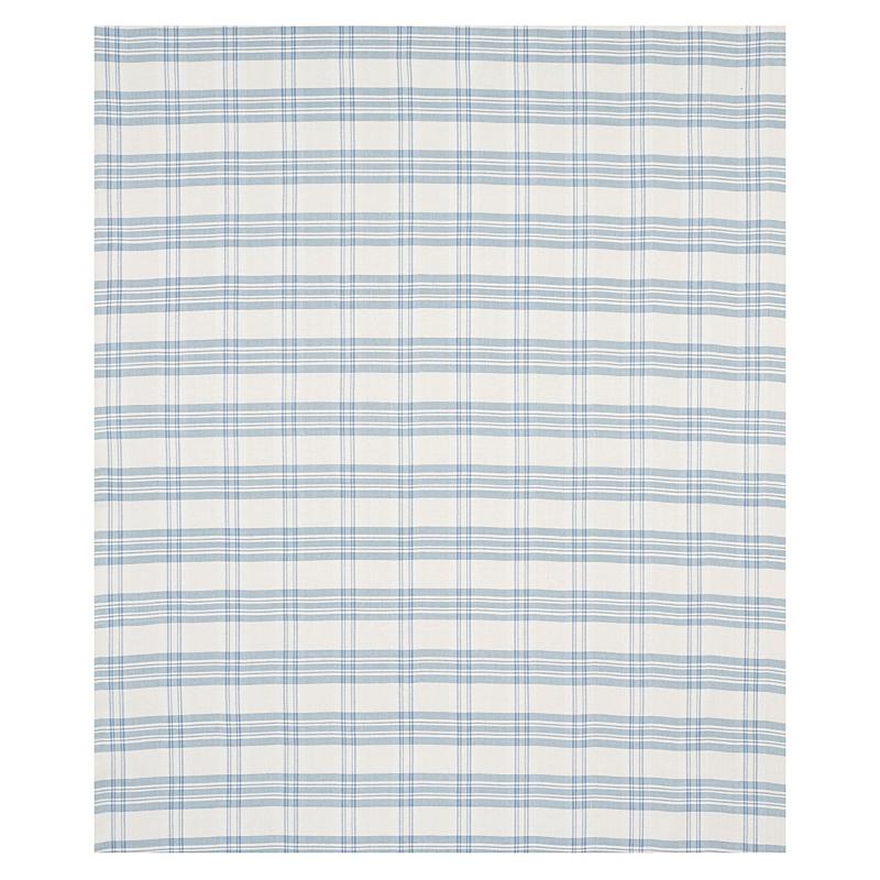 Schumacher Check Rustique Sky Fabric
