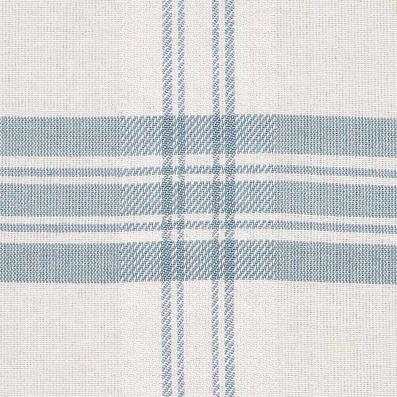 Schumacher Check Rustique Sky Fabric