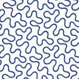 Schumacher Meander Embroidery Blue On Ivory Fabric