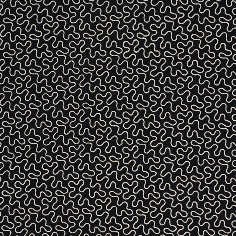 Schumacher Meander Embroidery Black Fabric