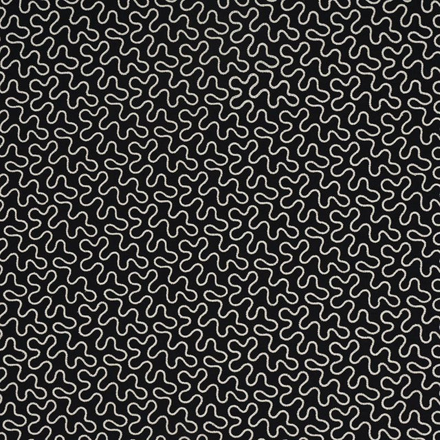 Schumacher Meander Embroidery Black Fabric