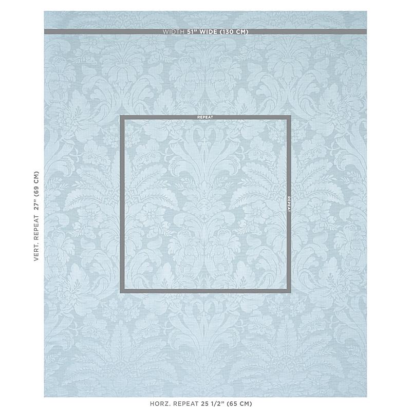 Schumacher Colette Linen/Silk Damask Chambray Fabric