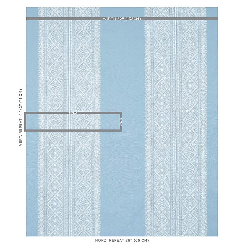 Schumacher Toledo Embroidery Chambray Fabric