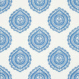 Schumacher Olana Linen Embroidery Blue Fabric