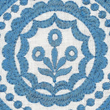Schumacher Olana Linen Embroidery Blue Fabric