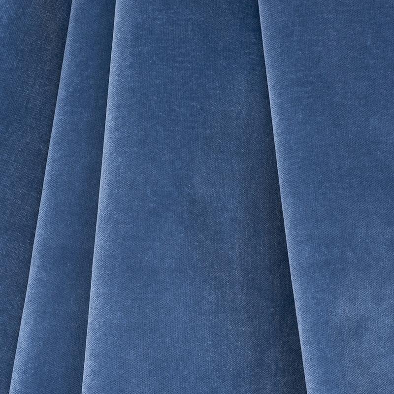 Schumacher Rocky Performance Velvet Steel Blue Fabric