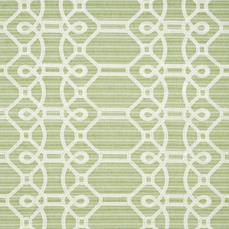 Schumacher Ziz Embroidery Green Fabric