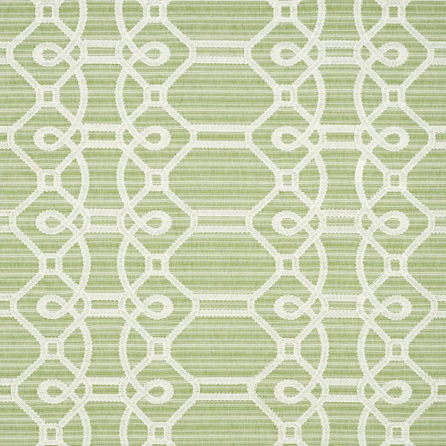 Schumacher Ziz Embroidery Green Fabric