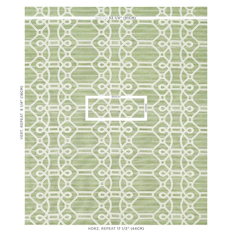 Schumacher Ziz Embroidery Green Fabric