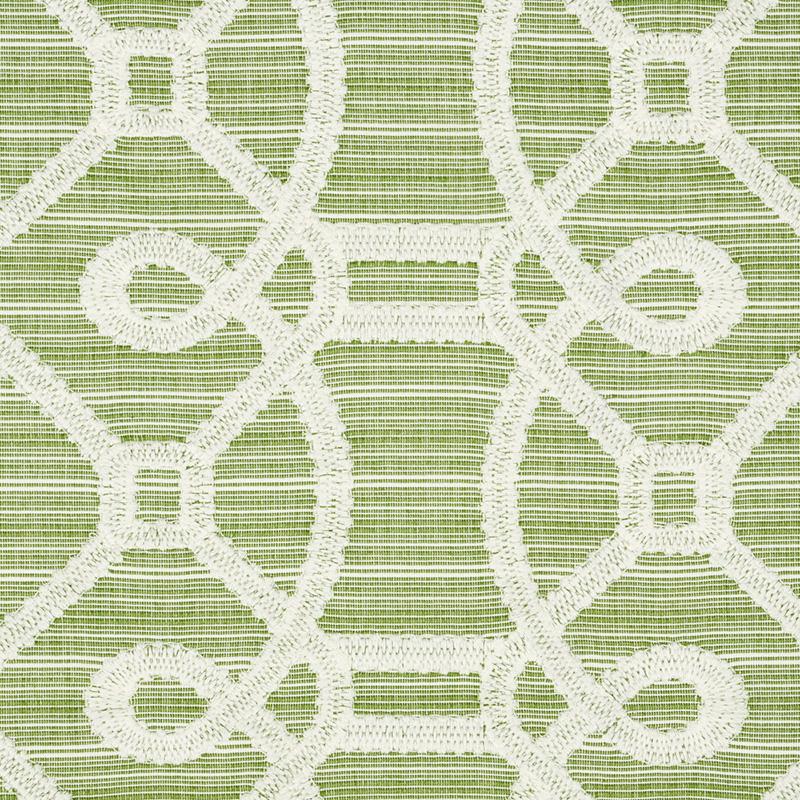 Schumacher Ziz Embroidery Green Fabric
