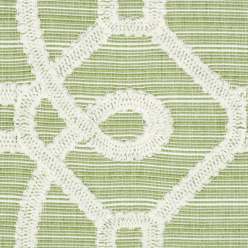 Schumacher Ziz Embroidery Green Fabric
