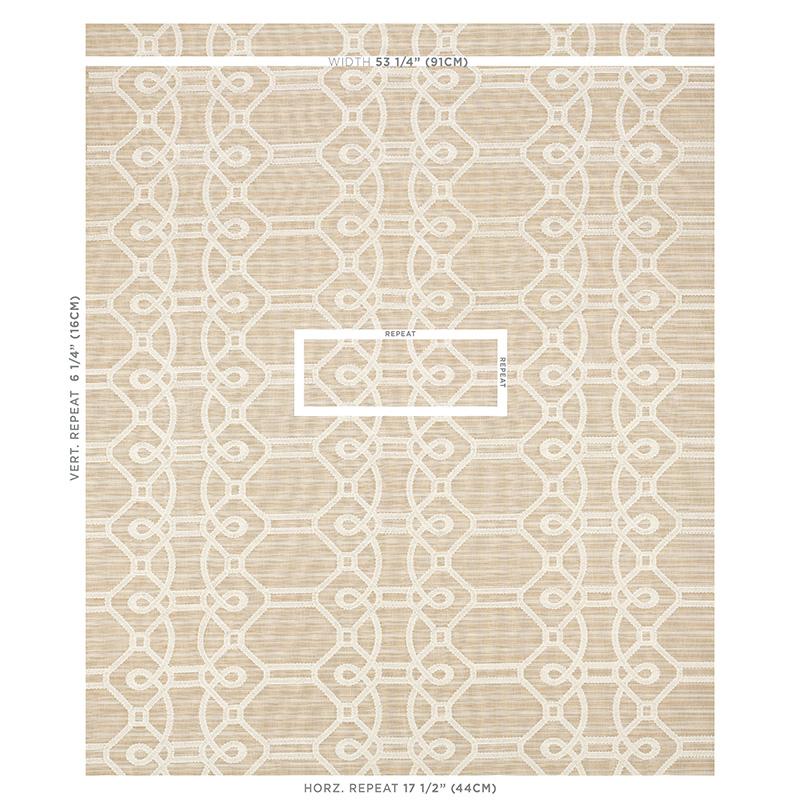 Schumacher Ziz Embroidery Natural Fabric