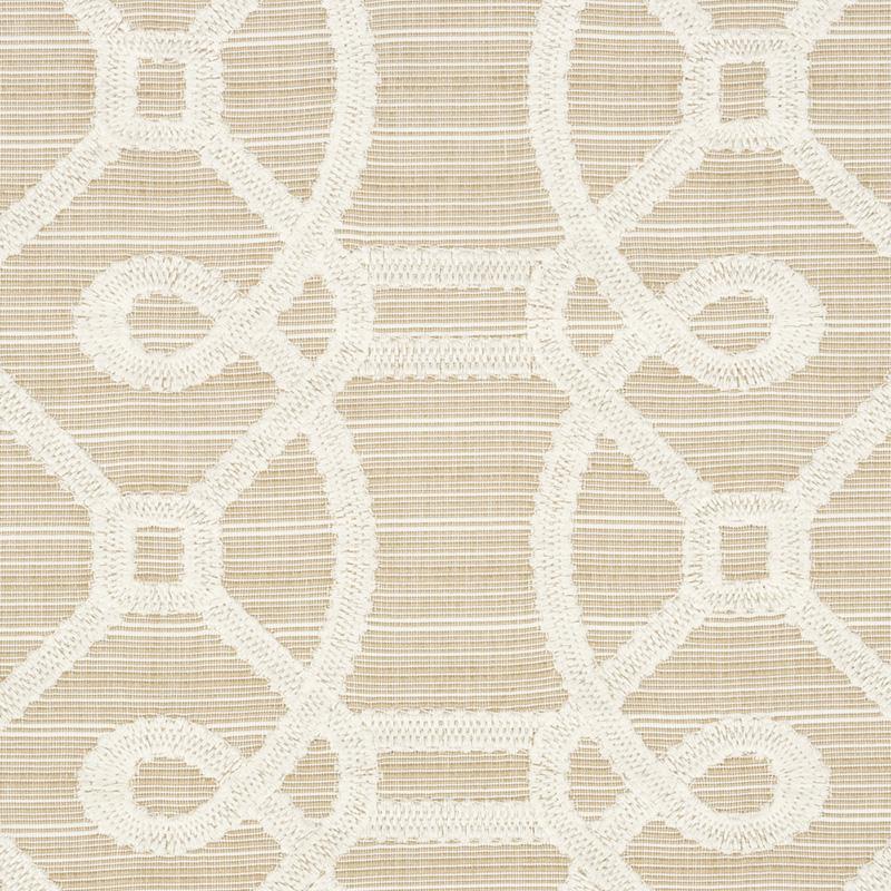 Schumacher Ziz Embroidery Natural Fabric