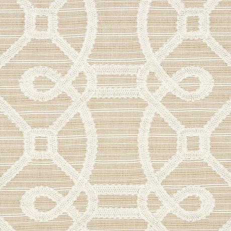 Schumacher Ziz Embroidery Natural Fabric