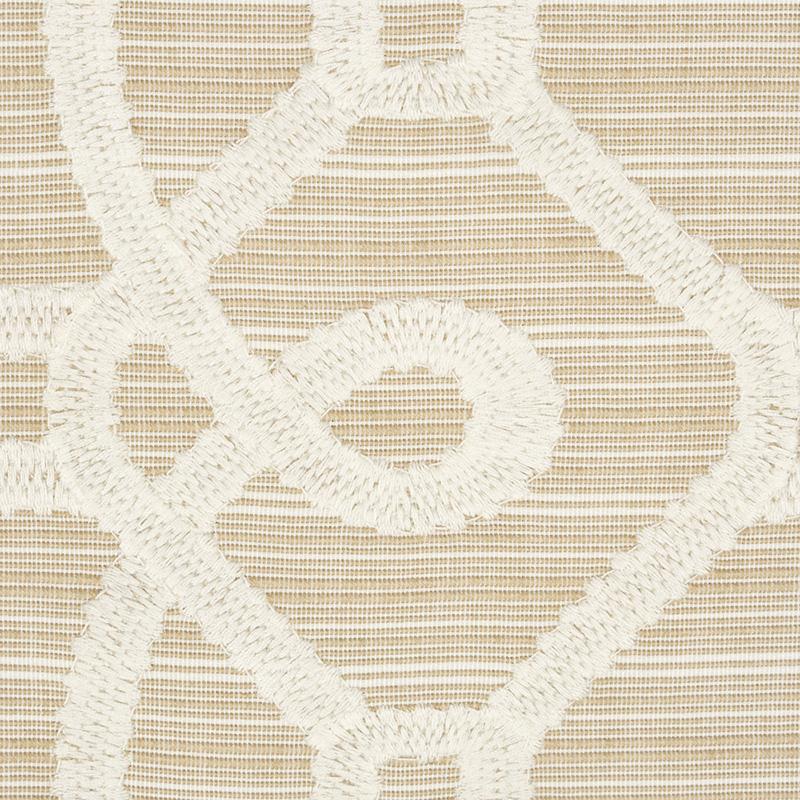 Schumacher Ziz Embroidery Natural Fabric