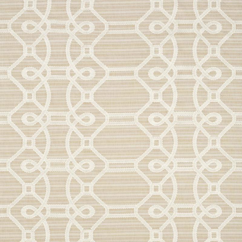 Schumacher Ziz Embroidery Natural Fabric