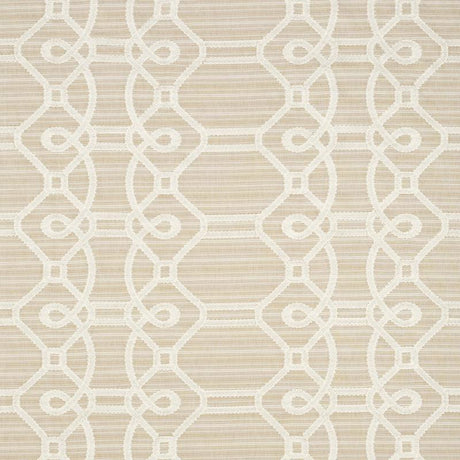 Schumacher Ziz Embroidery Natural Fabric