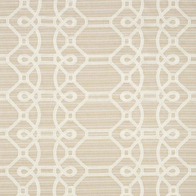 Schumacher Ziz Embroidery Natural Fabric