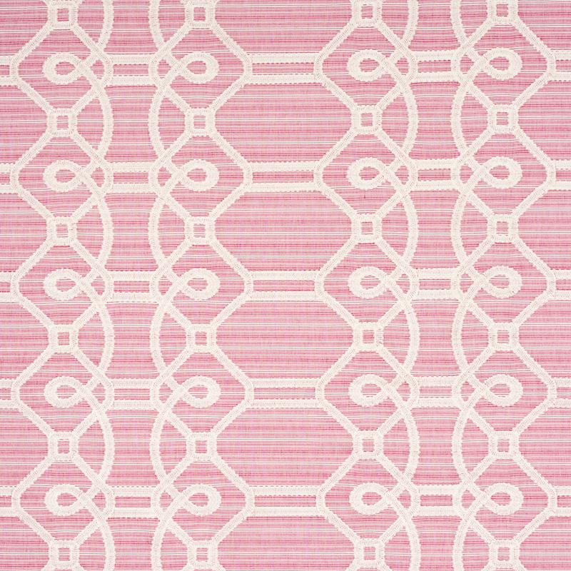 Schumacher Ziz Embroidery Pink Fabric