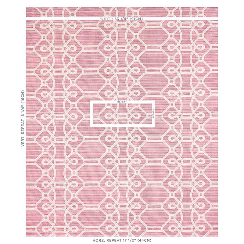 Schumacher Ziz Embroidery Pink Fabric