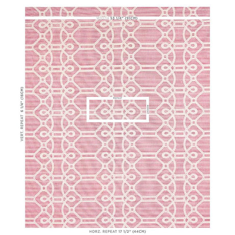 Schumacher Ziz Embroidery Pink Fabric