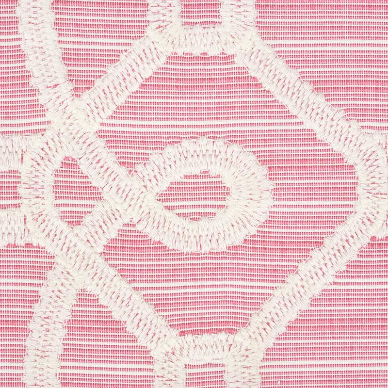 Schumacher Ziz Embroidery Pink Fabric