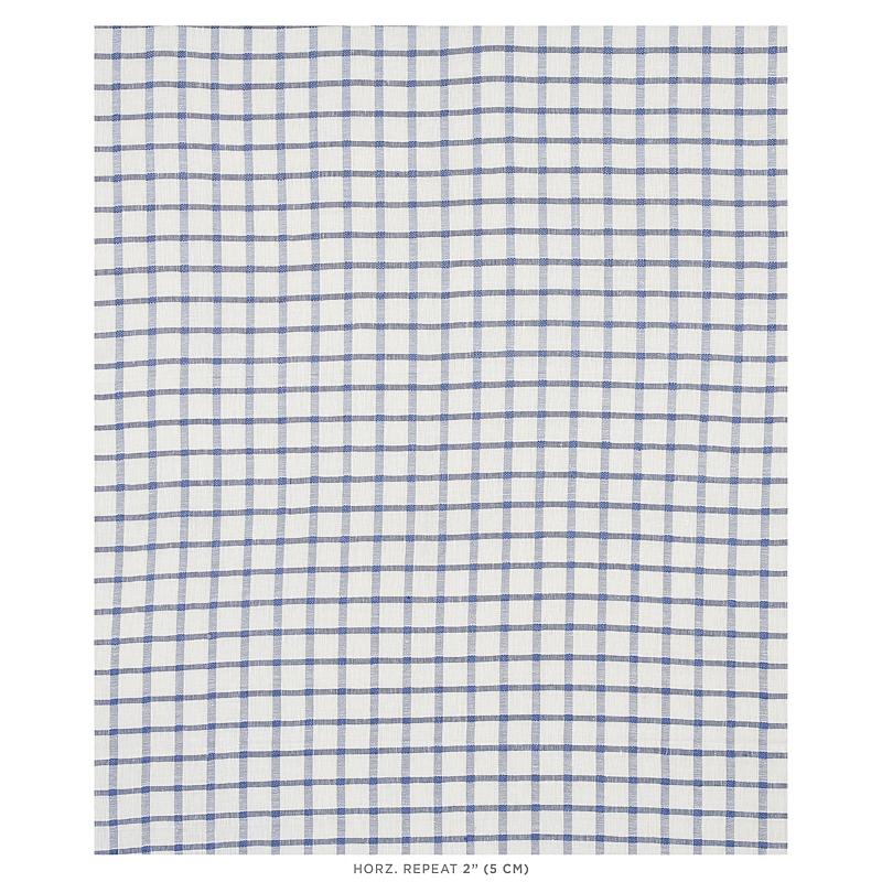 Schumacher Pauline Check Casement Blue Fabric