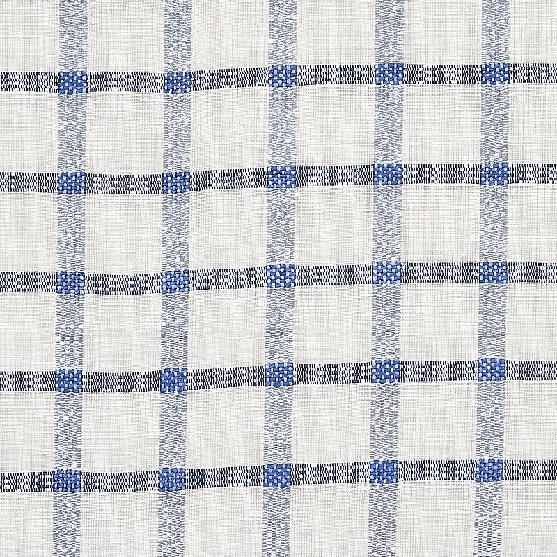 Schumacher Pauline Check Casement Blue Fabric