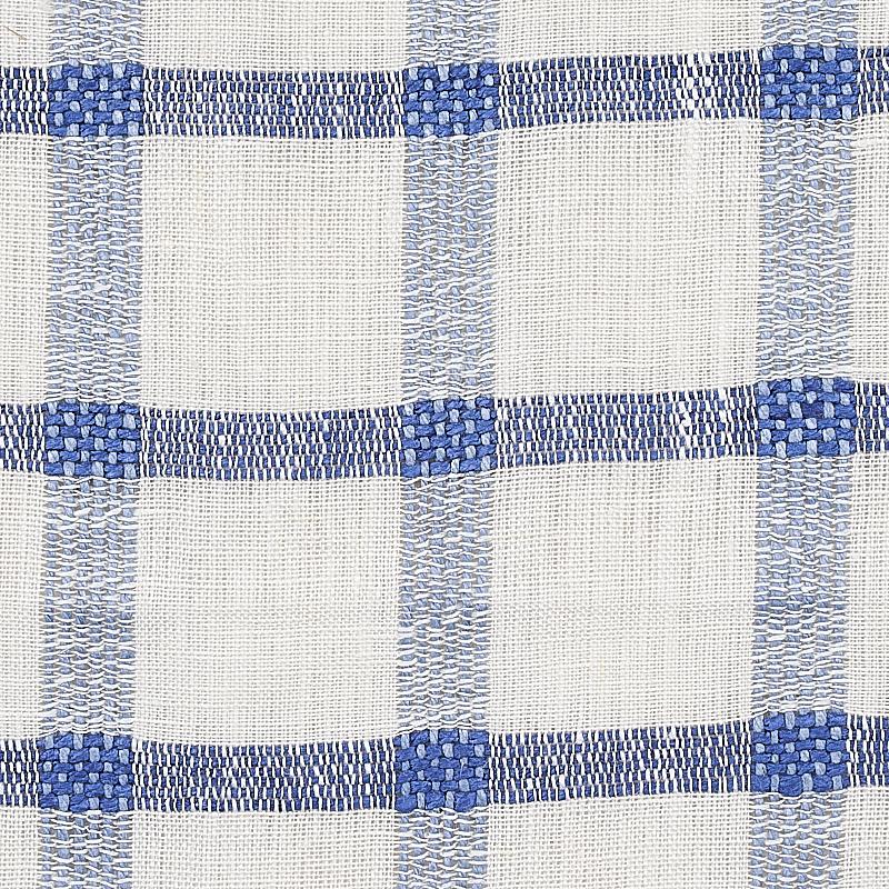 Schumacher Pauline Check Casement Blue Fabric