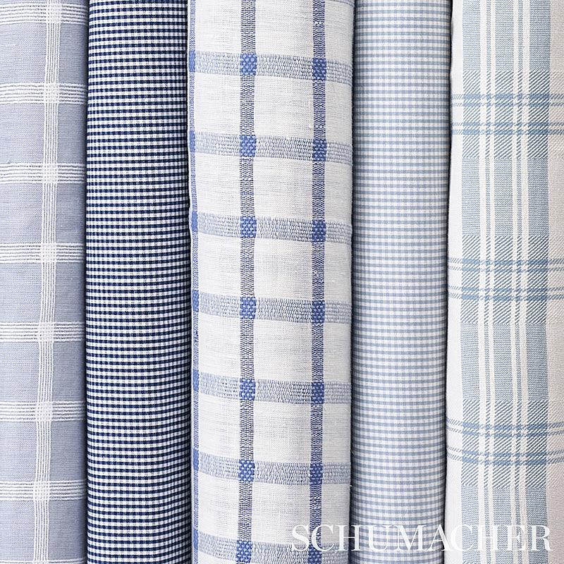 Schumacher Pauline Check Casement Blue Fabric