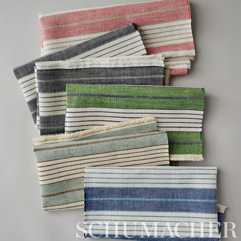 Schumacher Horst Stripe Rose Fabric