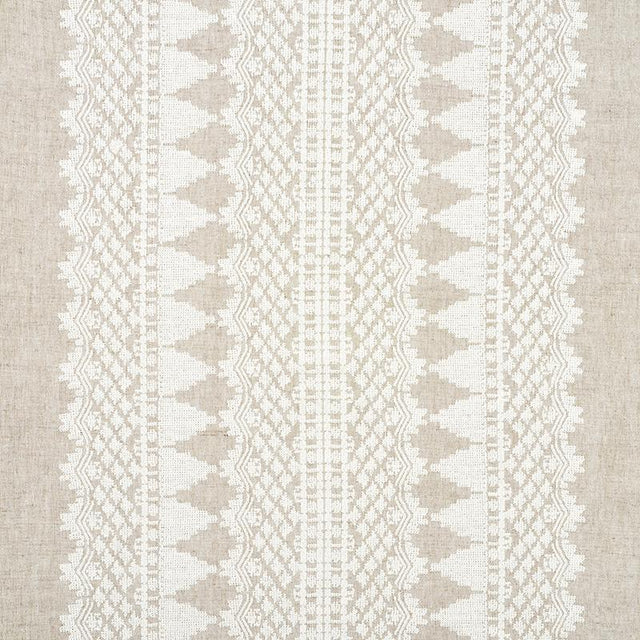 Schumacher Wentworth Embroidery Natural Fabric