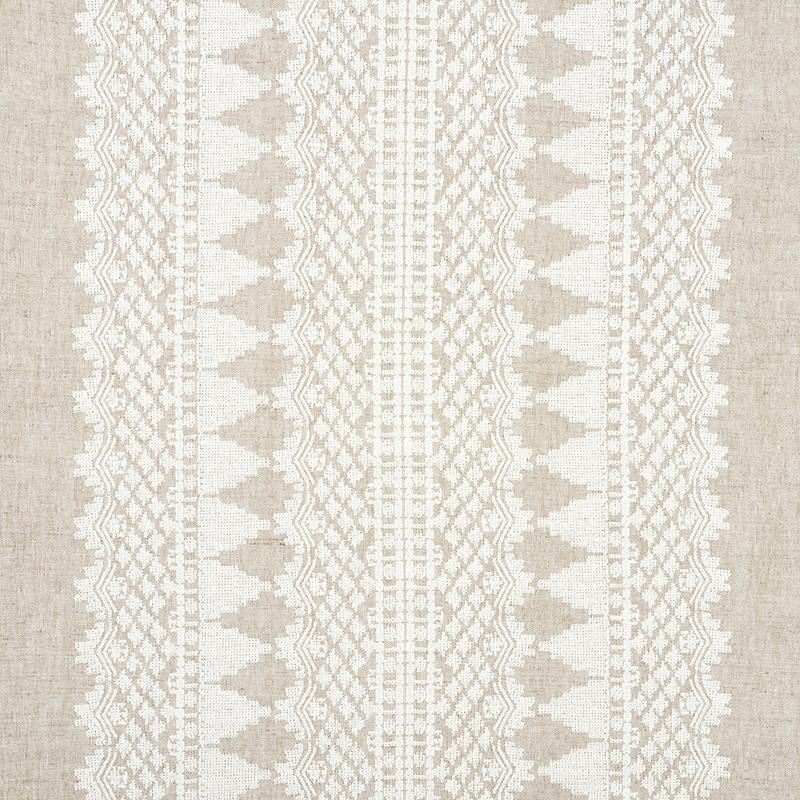 Schumacher Wentworth Embroidery Natural Fabric