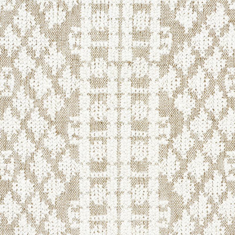 Schumacher Wentworth Embroidery Natural Fabric