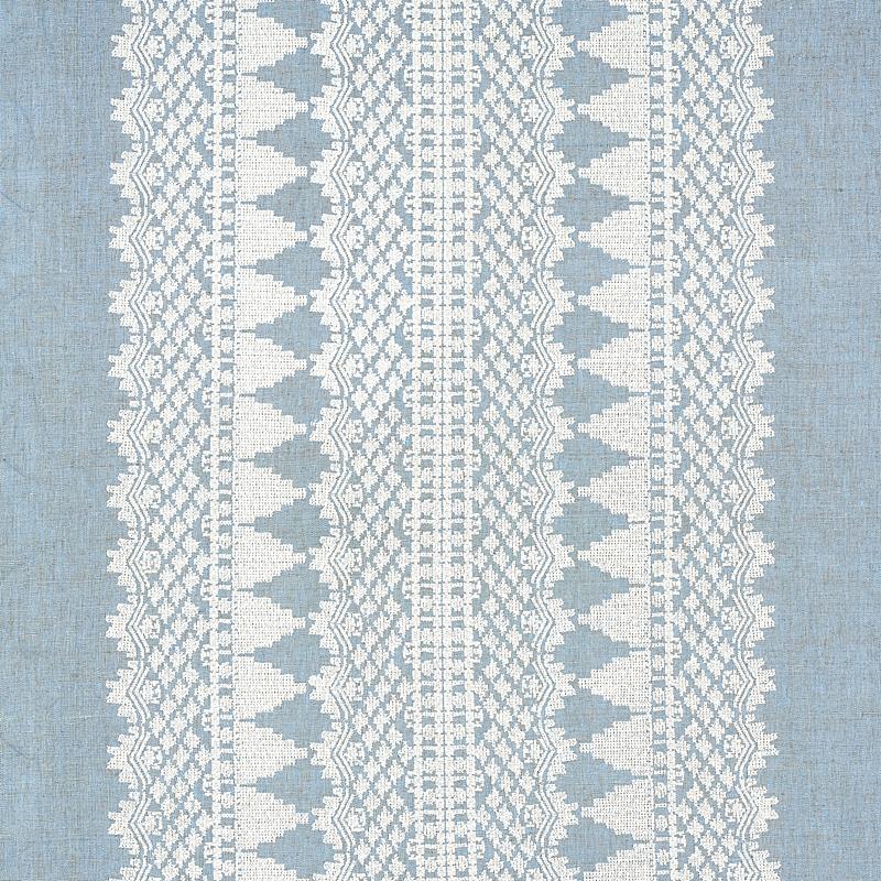 Schumacher Wentworth Embroidery Chambray Fabric