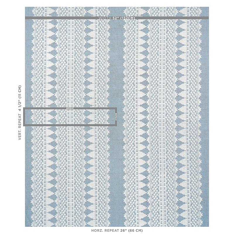 Schumacher Wentworth Embroidery Chambray Fabric