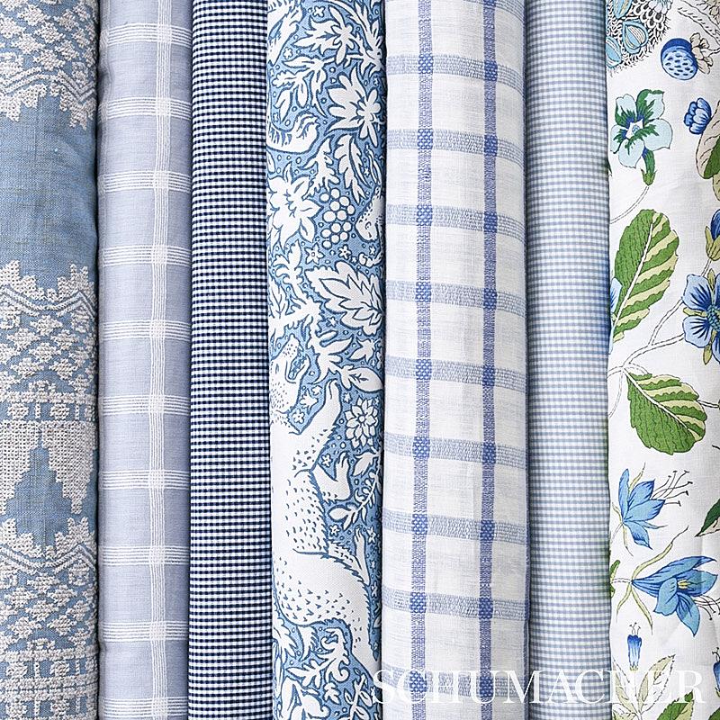 Schumacher Wentworth Embroidery Chambray Fabric