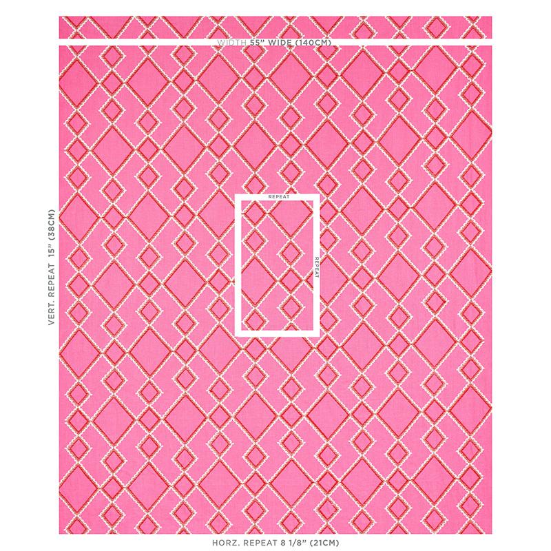 Schumacher Branson Embroidery Pink Fabric