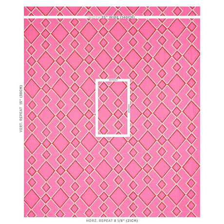 Schumacher Branson Embroidery Pink Fabric