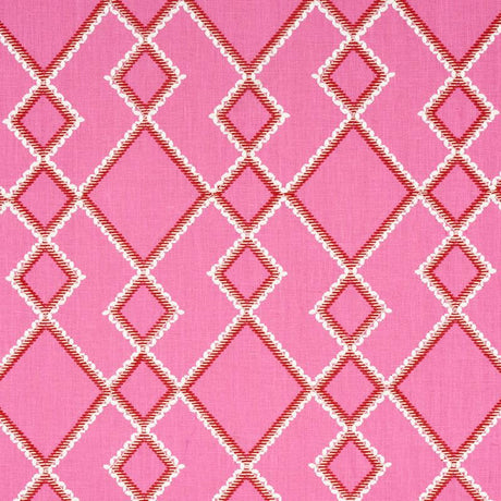 Schumacher Branson Embroidery Pink Fabric