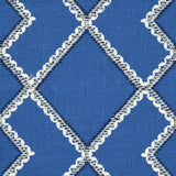 Schumacher Branson Embroidery Blue Fabric