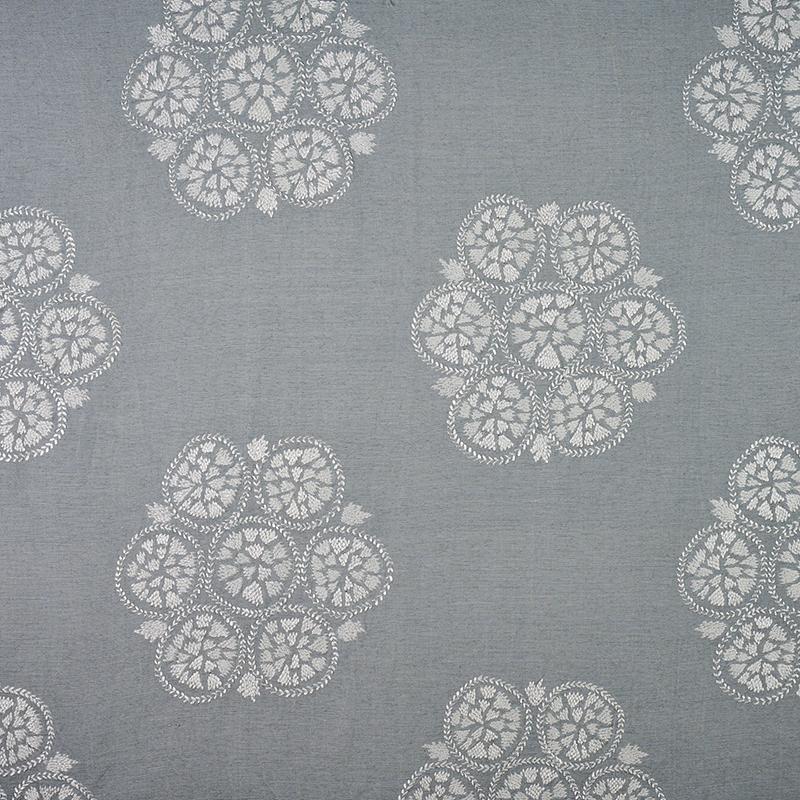 Schumacher Isla Hand Embroidery Sky Fabric