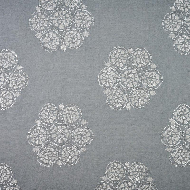 Schumacher Isla Hand Embroidery Sky Fabric