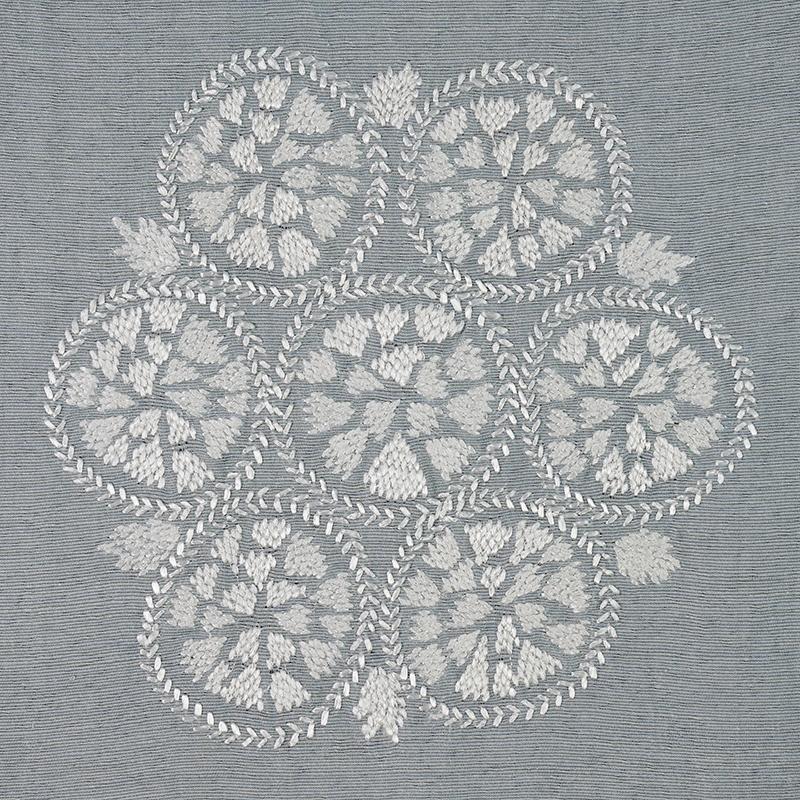 Schumacher Isla Hand Embroidery Sky Fabric